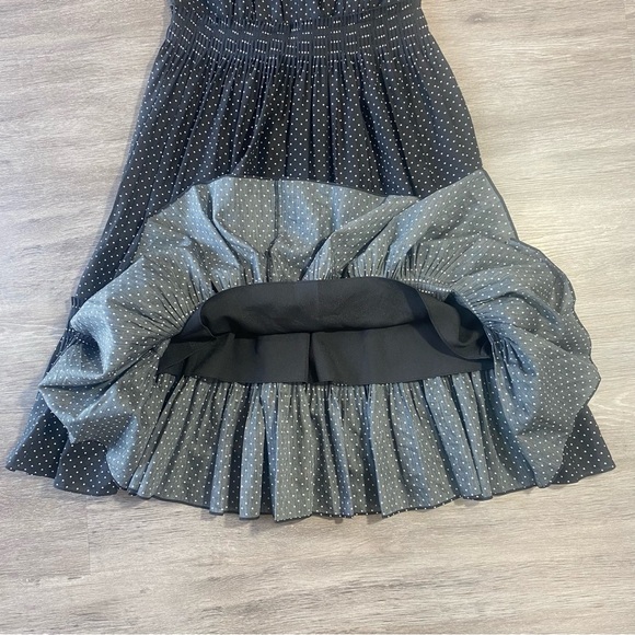 Emanuel Ungaro Denise Black Polka Dot Midi Dress | Size S | $695 Retail - Picture 12 of 14